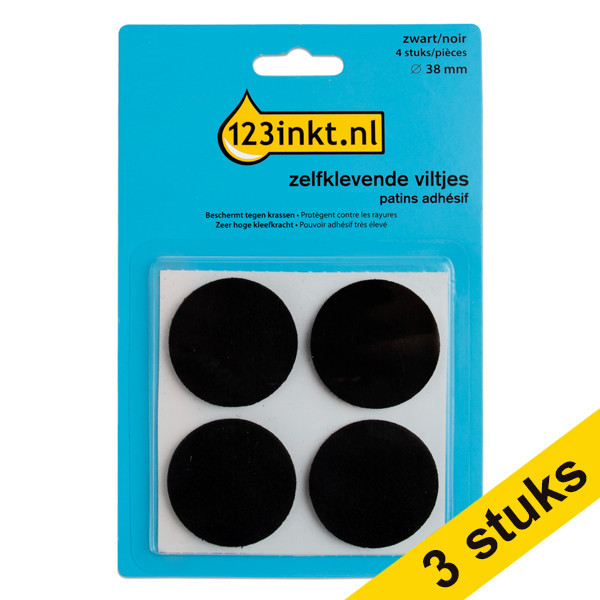 Felt pads (Ø38mm, black) | 123ink | 4-pack x3 301023 - 1