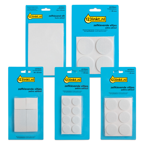 Felt pads assorted pack (white) | 123ink 301028 - 1