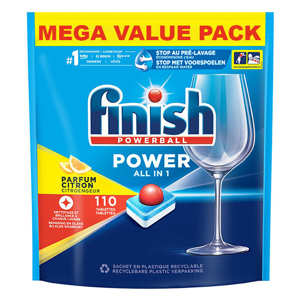 Finish Power All-in-1 Essential lemon dishwasher tablets (110-pack)  SFI01038 - 1