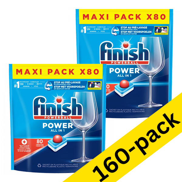 Finish Power All-in-1 Regular dishwasher tablets (160-pack)  SFI01015 - 1