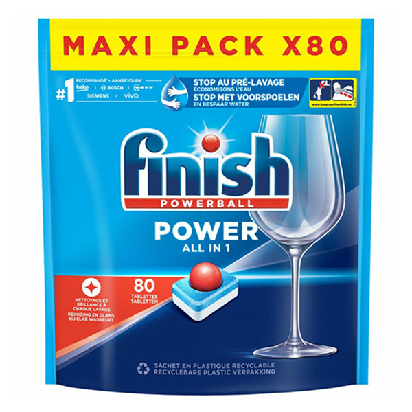 Finish Power All-in-1 Regular dishwasher tablets (80-pack)  SFI01014 - 1