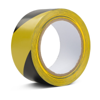 Floor marking tape 50mm x 33m (self-adhesive) | 123ink | yellow/black 302548