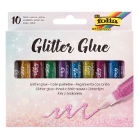 Glitter glue | Folia assorted colour | 10-pack 222138