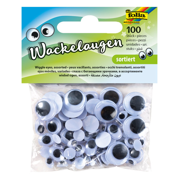 Googly eyes | assorted sizes | Folia | 100-pack 222159 - 1