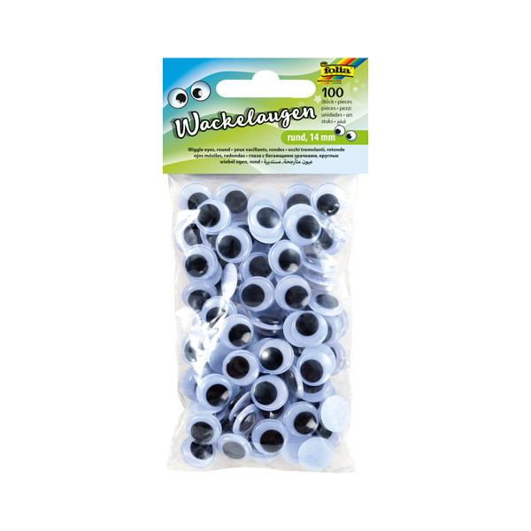 Googly eyes 14mm | Folia | 100-pack 222158 - 1
