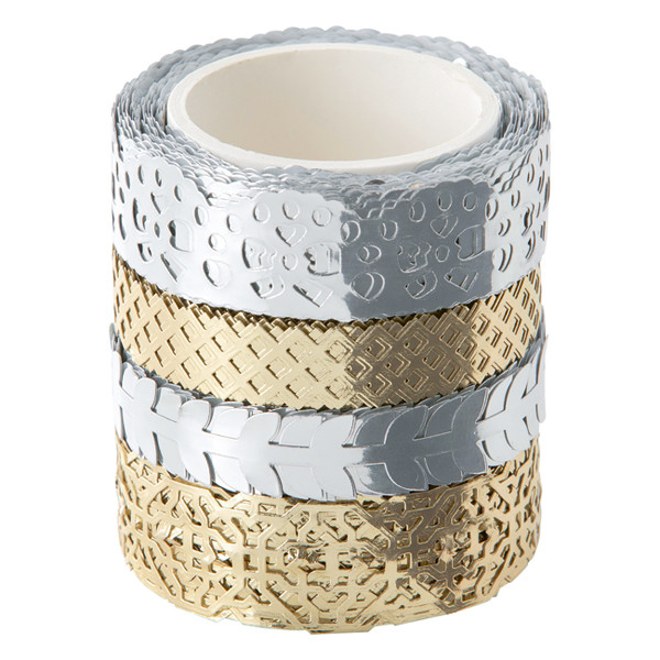 Washi tape set | silver/gold hot foil | Folia | 4-pack 222247 - 1