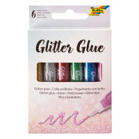 Folia assorted colour glitter glue (6-pack) 222137