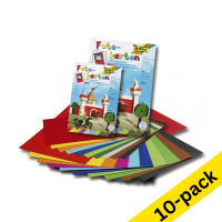 Folia assorted coloured photo cardboard, 22cm x 33cm (10 x 10-pack)