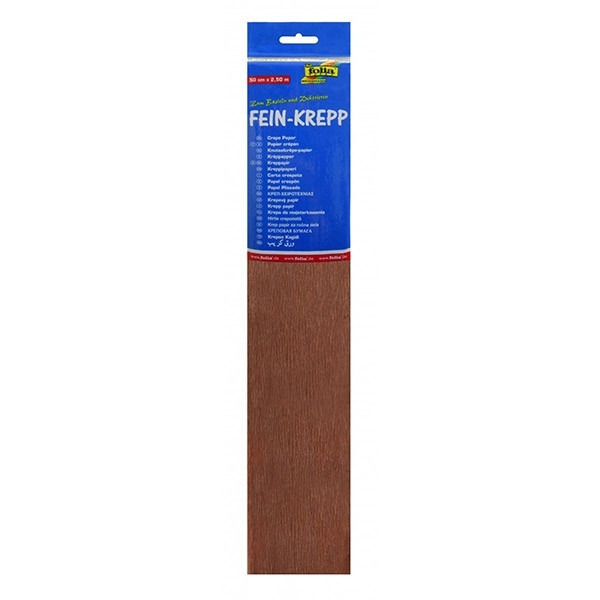 Folia brown crepe paper, 250cm x 50cm 822161 222082 - 1