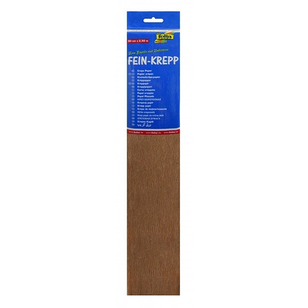 Folia chocolate brown crepe paper, 250cm x 50cm 822115 222099 - 1