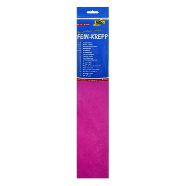 Folia dark pink crepe paper, 250cm x 50cm 822154 222080 - 1