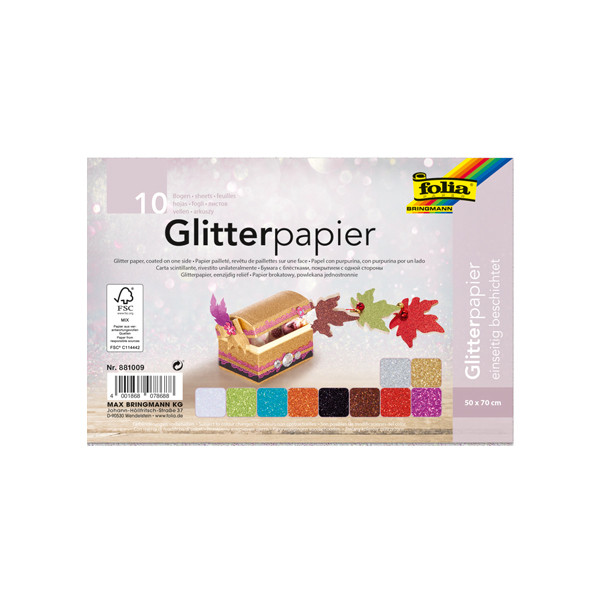 Folia glitter paper, 50cm x 70cm | 10 sheets 222129 - 1