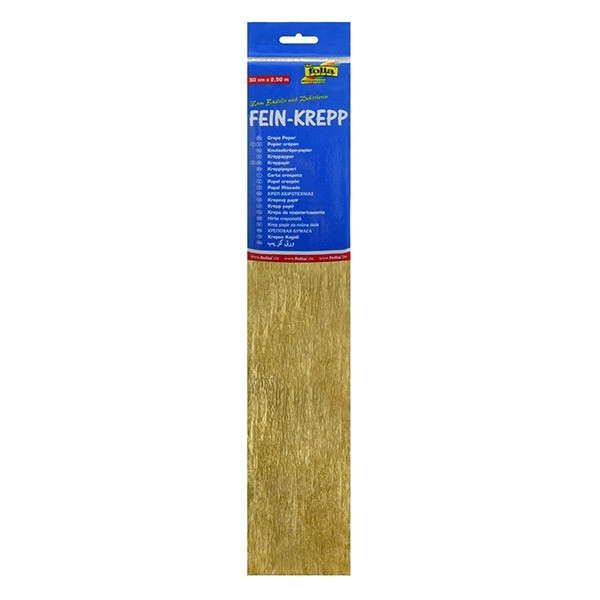 Folia gold crepe paper, 250cm x 50cm 8229125 222088 - 1