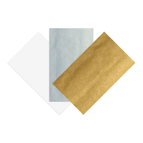 Folia gold/silver/white tissue paper, 50cm x 70cm (3-pack)  222275 - 1