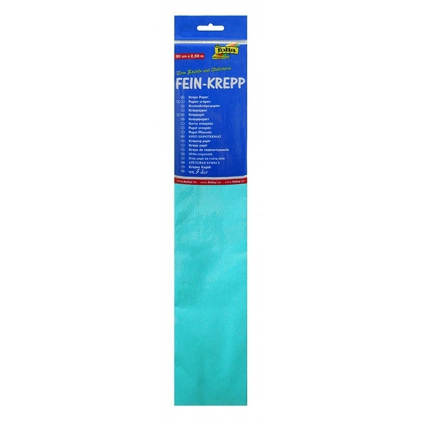 Folia light blue crepe paper, 250cm x 50cm 822120 222066 - 1