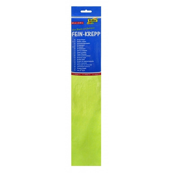 Folia light green crepe paper, 250cm x 50cm 822145 222098 - 1