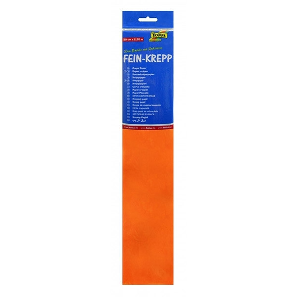 Folia light orange crepe paper, 250cm x 50cm 822109 222064 - 1