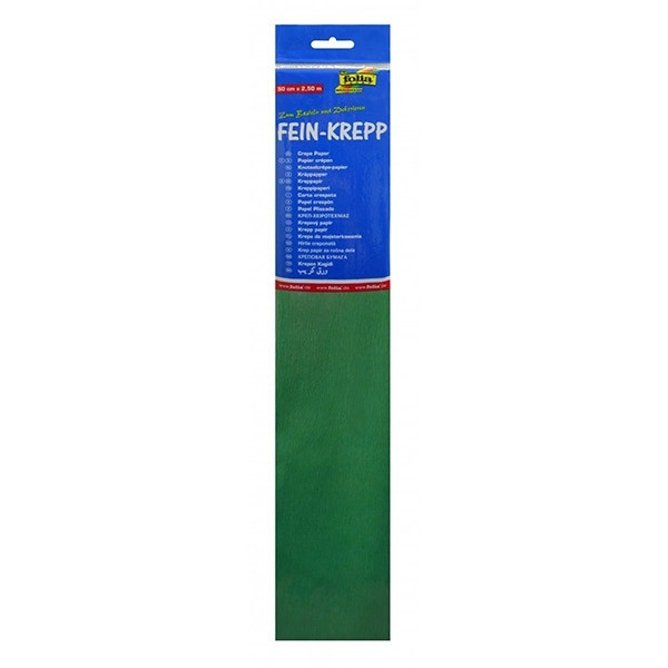 Folia moss green crepe paper, 250cm x 50cm 822141 222076 - 1