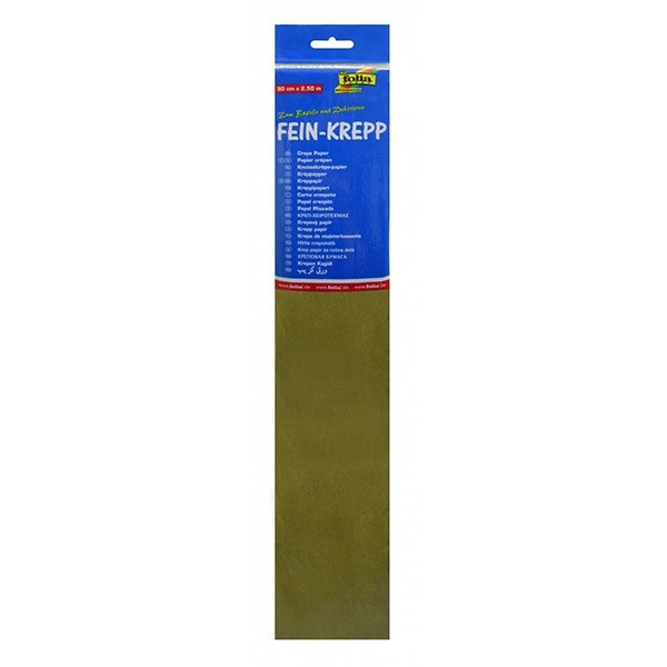 Folia olive green crepe paper, 250cm x 50cm 822142 222078 - 1