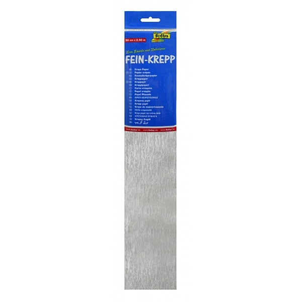 Folia silver crepe paper, 250cm x 50cm 8229126 222090 - 1