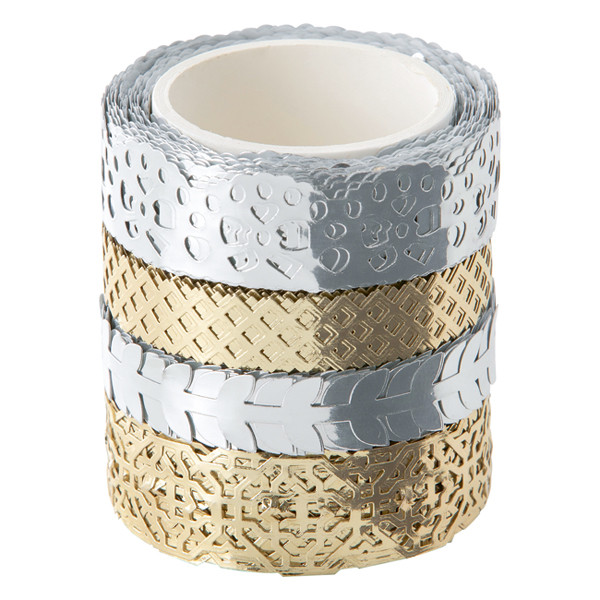 Folia silver/gold hot foil washi tape (4-pack) 29402 222247 - 1