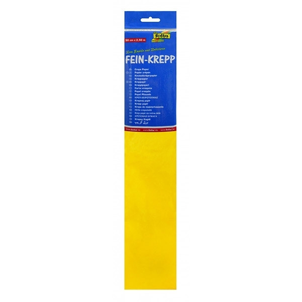 Folia yellow crepe paper, 250cm x 50cm 822106 222062 - 1