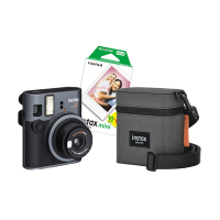 Fujifilm black INSTAX mini 41 bundle with case and mini film (20 sheets) 150876