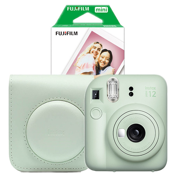 Fujifilm green INSTAX mini 12 bundle with case and mini film (20 sheets) 150884 - 1