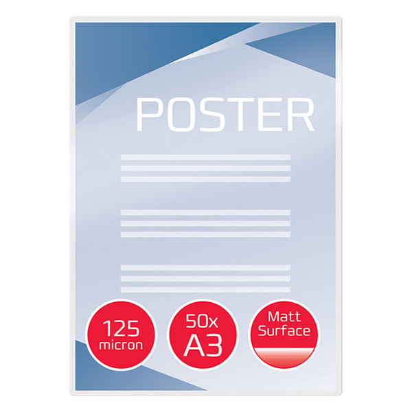 GBC A3 laminating pouch 125 micron | matt | GBC 50-pack 3747521 207078 - 2