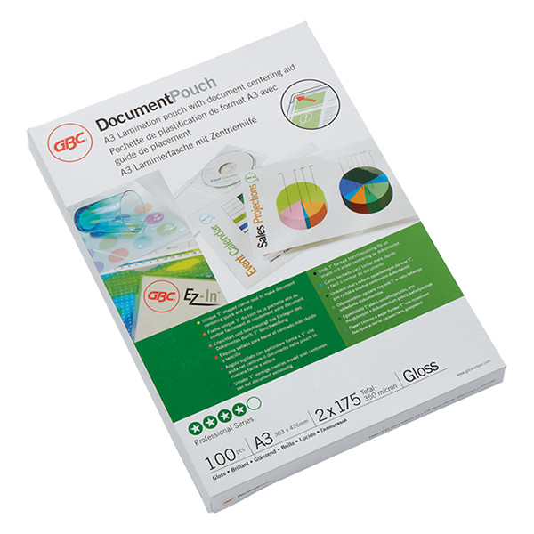 GBC A3 laminating pouch 175 micron | glossy | GBC 100-pack 3200746 207072 - 1