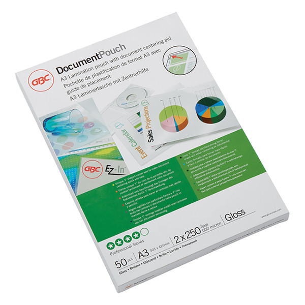 A3 laminating pouch 250 micron | glossy | GBC | 50-pack 207074 - 1