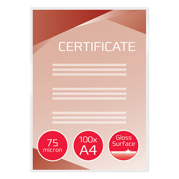 A4 laminating pouch 75 micron | glossy | GBC | 100-pack 207000 - 2