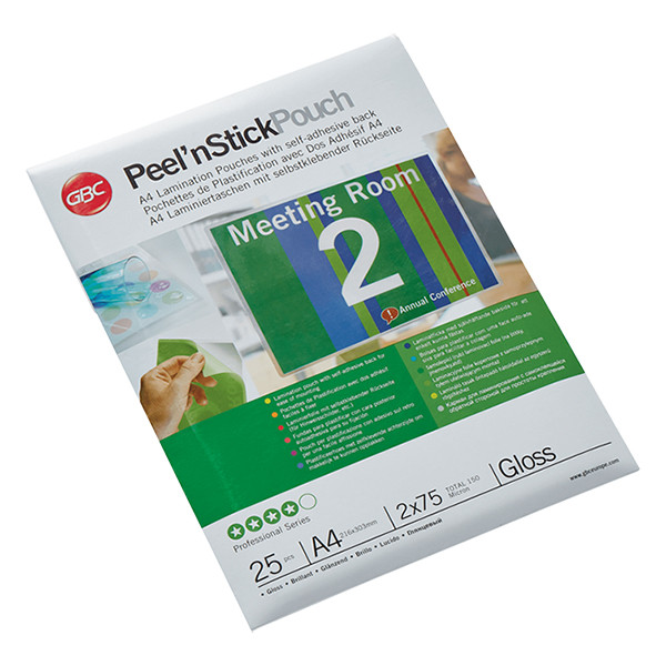 A4 laminating pouch (self-adhesive) 75 micron | glossy | GBC | 25-pack 207042 - 1