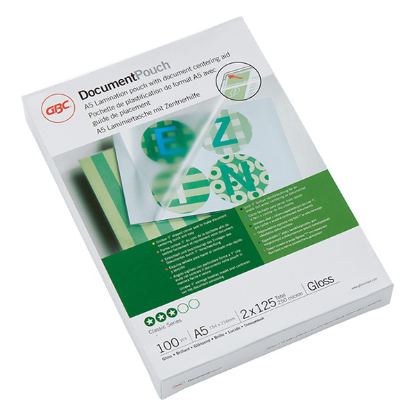 A5 laminating pouch 125 micron | glossy | GBC | 100-pack 207014 - 1