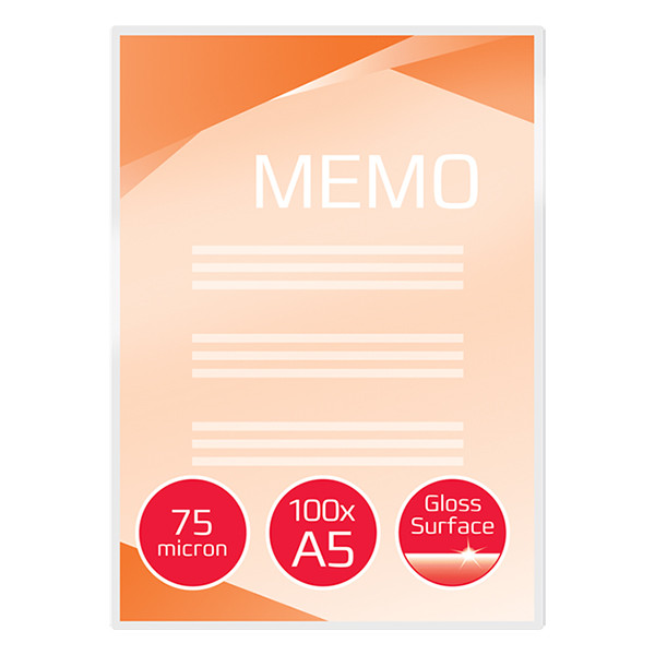 GBC A5 laminating pouch 75 micron | glossy | GBC 100-pack 3740451 207012 - 2