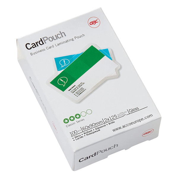 Business Card laminating pouch (60 x 90mm) 125 micron | glossy | GBC | 100-pack 207030 - 1