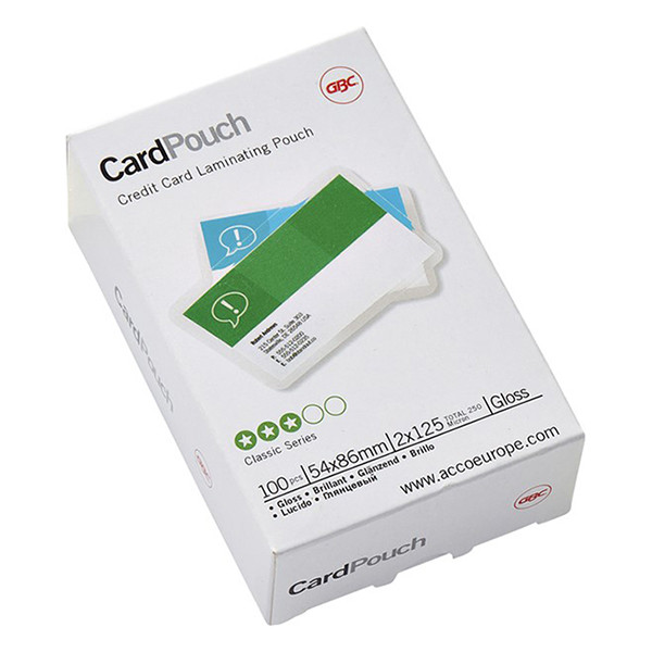 Credit Card laminating pouch (54 x 86mm) 125 micron | glossy | GBC | 100-pack 207026 - 1