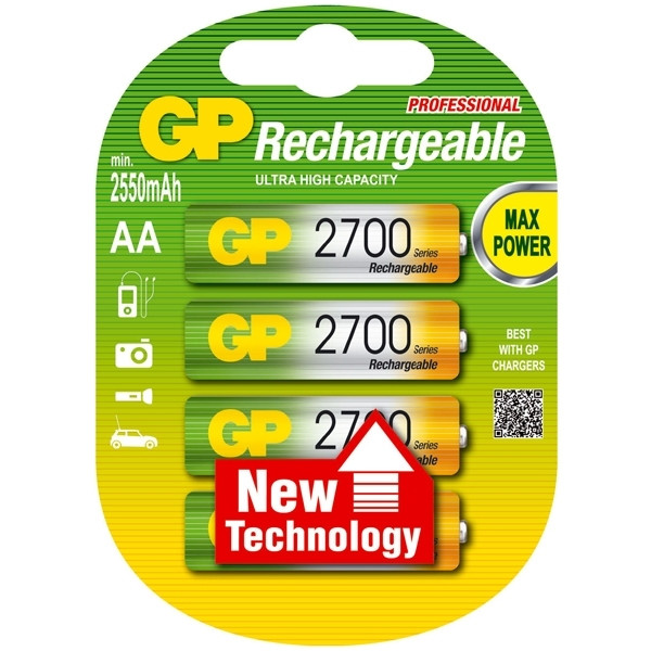 GP 2600 rechargeable AA LR6 battery 4-pack GP270AAHC 215068 - 1