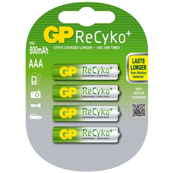 GP 800 ReCyko + rechargeable AAA LR03 battery 4-pack GP85AAAHCB 215052 - 1