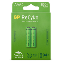 GP 850 ReCyko rechargeable AAA / HR03 Ni-Mh batteries (2-pack) AA AAA HR03 HR06 AGP00119