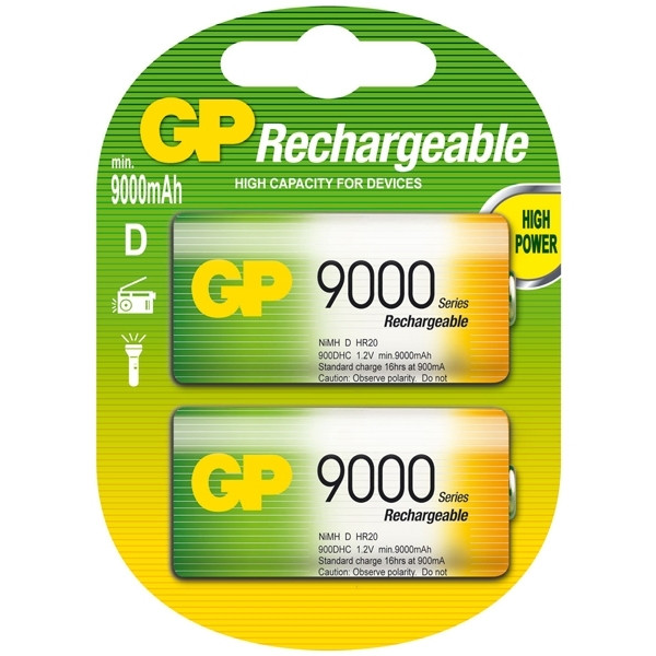 GP 9000 D LR20 rechargeable battery | 2-pack 215070 - 1