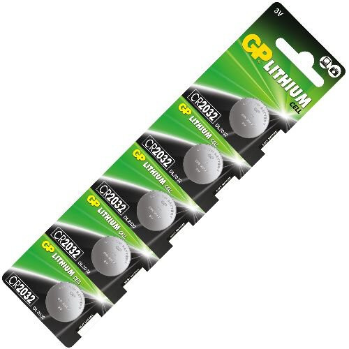 GP CR2032/DL2032/2032 lithium button cell battery (5-pack) 5004LB 5004LC BR2032 CR2032 DL2032 AGP00028 - 1