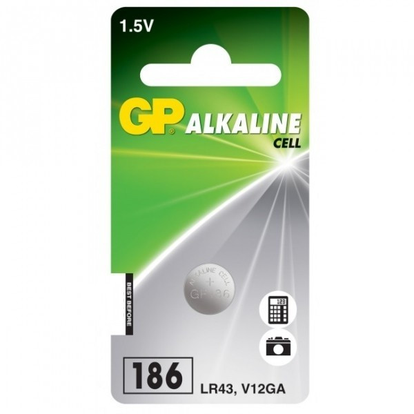 GP LR43 Alkaline Button Cell battery GP186 215040 - 1
