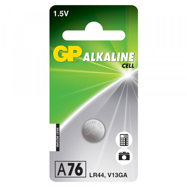 GP LR44 Alkaline Button Cell battery GPA76 215042 - 1