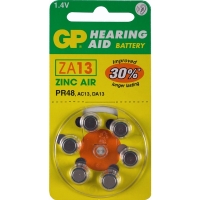 GP PR48 orange hearing aid battery (6-pack) GPZA13 215134
