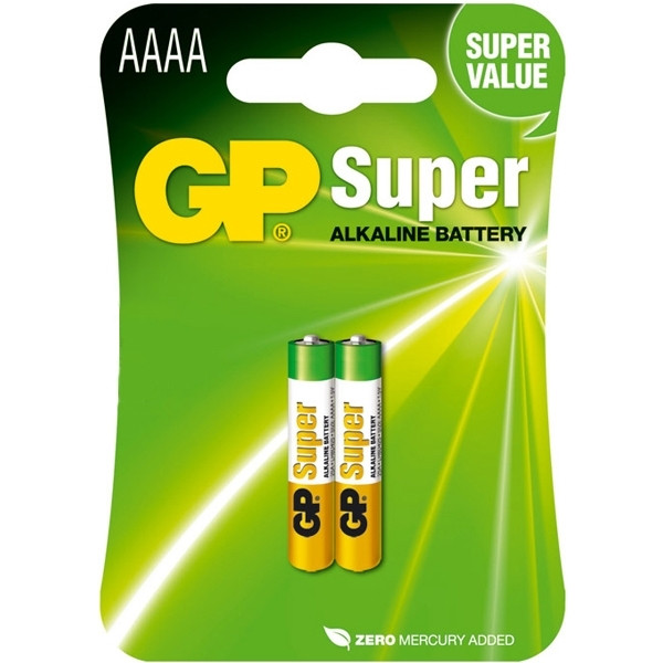 GP Super alkaline AAAA LR80425 batteries 2-pack GP25A 215124 - 1