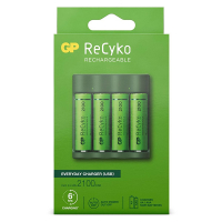 GP USB basic charger + GP 2100 ReCyko rechargeable AA / HR06 Ni-Mh Battery (4-pack) AA AAA HR03 HR06 AGP00104