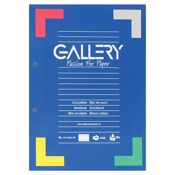 Gallery A4 lined course block, 80gsm (100 sheets) 01531 400637 - 1