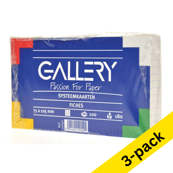 Gallery checked system cards, 125mm x 75mm (3 x 100-pack) 206469 - 1