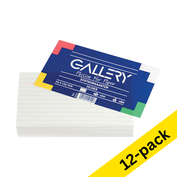 Gallery lined system cards, 125mm x 75mm (12 x 100-pack) 206468 - 1